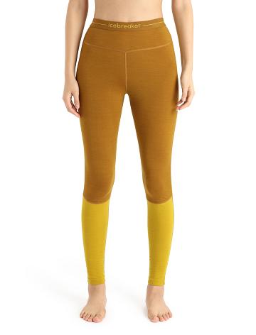 Dámské Base Layers Icebreaker 200 ZoneKnit™ Merino Leggings Zlaté | CZ 1100ILHS
